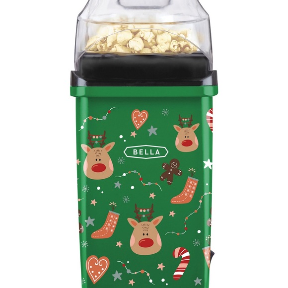 NWT BELLA Retro 1500-Watt Hot-Air Popcorn Popper COLOR:  GREEN REINDEER - Picture 1 of 3